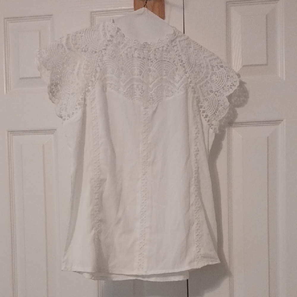 CBR White Lace Juniors Top